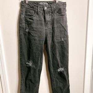 Black Ripped Mom Jeans